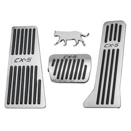 Mazero Pedal, Mazda CX5, KE, KF Series, Aluminum Pedal, Accessories, MAZDA CX-5 Pedal Cover, Interior Custom Parts, Dress-Up, Accelerator Pedal, Brake Pedal, Foot Pedal, Tool-Free, Anti-Slip, 3-Piece Set, Instruction Manual Included
