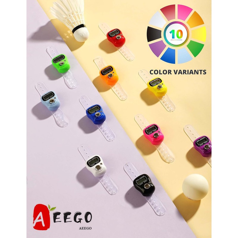 AEEGO Electronic Finger Counter 10 Pack, Mini LCD Digital Display