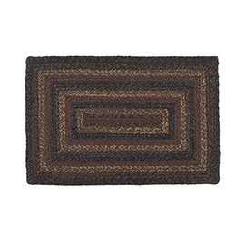 IHF Home Decor | Slate Premium Braided Collection | Primitive, Rustic, Country, Farmhouse Style | Jute/Cotton | 30 Days Risk Free | Accent Rug/Door Mat | Brown, Black, Tan | 27"x48" Rectangular