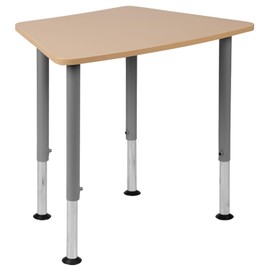 Flash Furniture Billie Hex Natural Collaborative Student Desk (Adjustable from 22.3" to 34") - Home and Classroom
