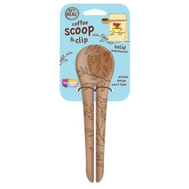 Talisman Designs Get Real Solid Beechwood Coffee Scoop/Clip, Nature Design, Brown
