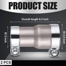 MorningRo 2 Pcs Exhaust Adapter with Clamp for Many Car Types (2-2.5 Inch)