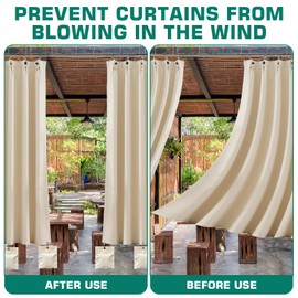 12 Pack Outdoor Curtain Weights, 16oz Drapery Weight Bags with Metal Clips for Wind, Heavy Curtains Weighted Bottom Accessories for Patio, Gazebo, Pergola, Porch, Cabana, Garden, Home (Beige)