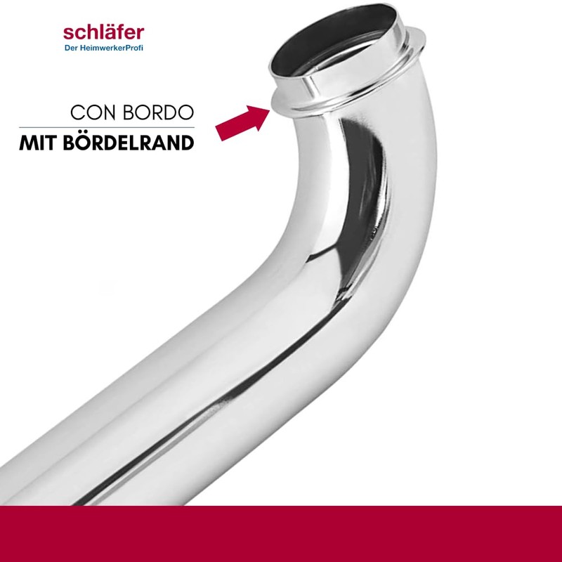 Schläfer 439104 Siphon Pipe 1 1/4 Inch Chrome