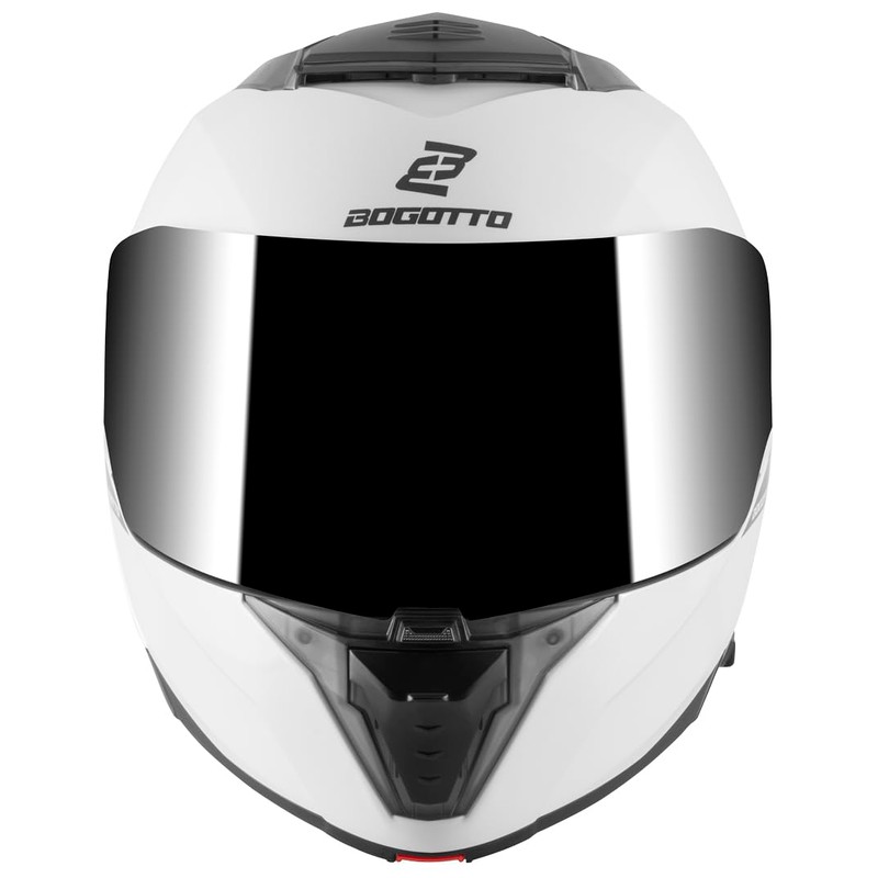 Bogotto FF404 Solid Flip-Up Helmet, White, L