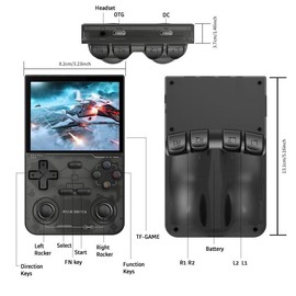 YLW K36 Open Source Linux System Handheld Game Console, Portable Retro Handheld Player with 16000+ Games, 20+ Emulators, Dual Wireless Connection 3.5HD IPS Screen Game Console, Gaming Products, Controller, Cables - Color: 64G- warm gray, Specification: D