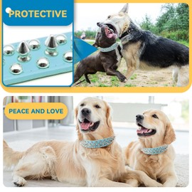 PETCARE Spiked Dog Collar Blue Soft Pu Leather Funny Mushrooms Rivet Spike Studded Puppy Collar Adjustable Outdoor Pet Dog Collar for Small Medium Large Dogs Cats Chihuahua Pug Pit Bull Dog Collars