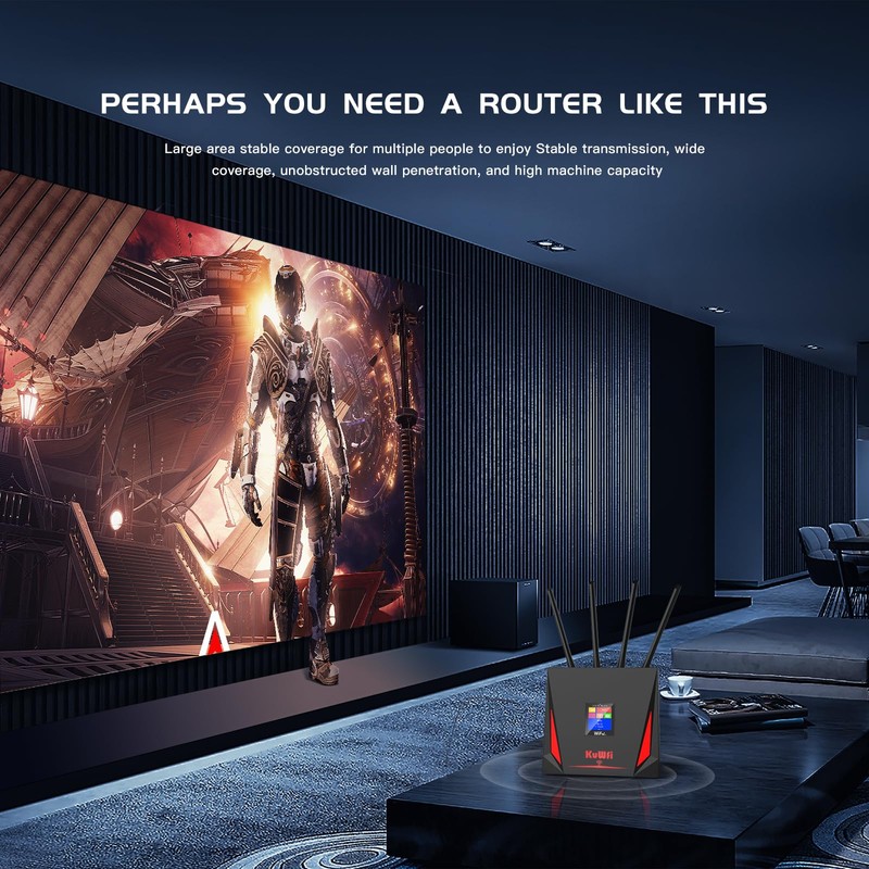 KuWFi 4G LTE Router with SIM Card Slot,with LAN/WLAN high