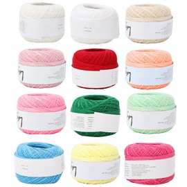 Lace Line Cotton Hand Crocheted Summer Silk Light Thin Line (12 Colors a Set )