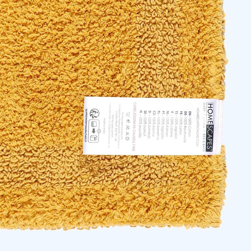 Homescapes Premium Shower Mat, Mustard Yellow, 50 x 50 cm