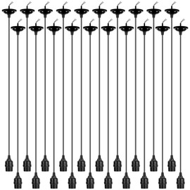 Retisee 20 Pack Hanging Pendant Light Cord Kit Bulk Set E27 Base 4ft Adjustable Hanging Heavy Duty Industrial Edison Bulb Lamp Swag Light Kit for Kitchen Dining Room Terraces, Restaurants, Cafes, Bars