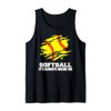 Softball It's Always Inside Me Funny Distressed Softball Tank Top
