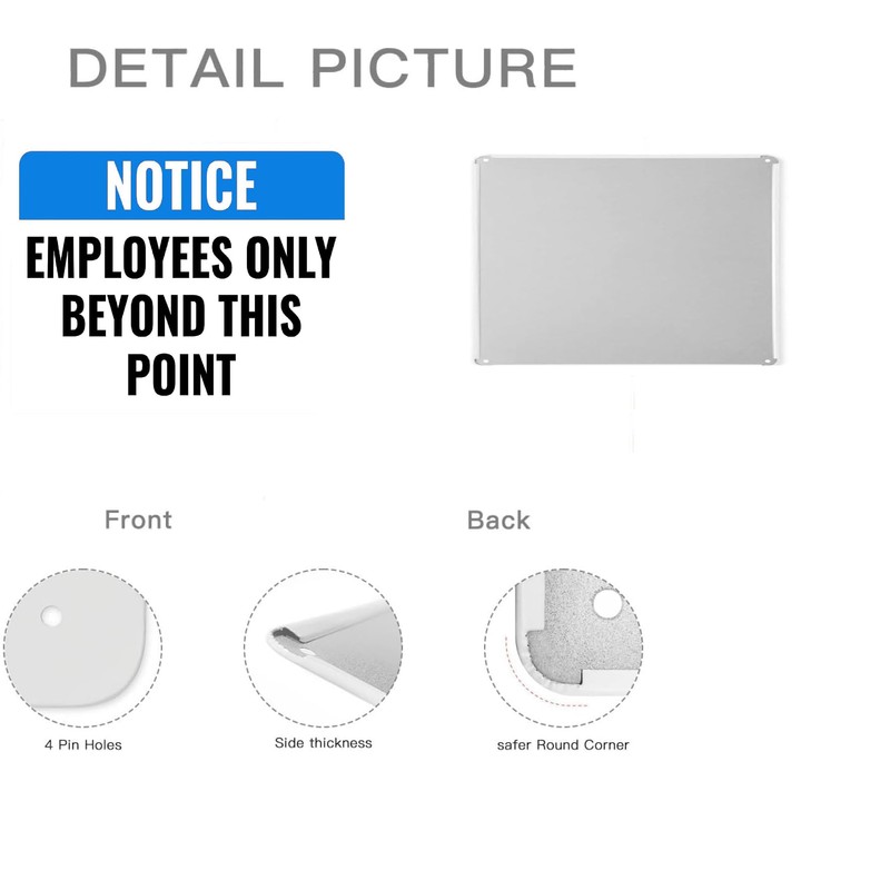 Employees Only Beyond This Point Sign,12 x 8 Inches,with Rounded