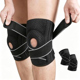 Rodilleras Ortopedicas de Compresión, 2 Piezas Rodilleras Gym, Gris