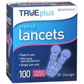 Trueplus Sterile Lancets, 30 Gauge - 100 ct, Pack of 3