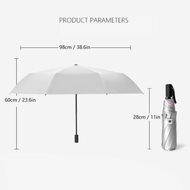 Atyhao Parasol Parasol, Lady Woman 3 Foldable Parasol Portable Automatic Anti-Parasol Outdoor Pink, silver