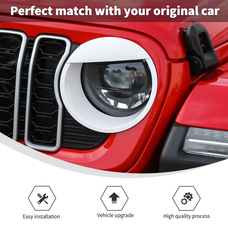 Linksip Angry Eye Headlight Covers Compatible with 2024 2025+ Jeep