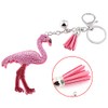 Flamingo Keychain, Elegant Pink Crystal Keychain Charm Pendant Gift Key