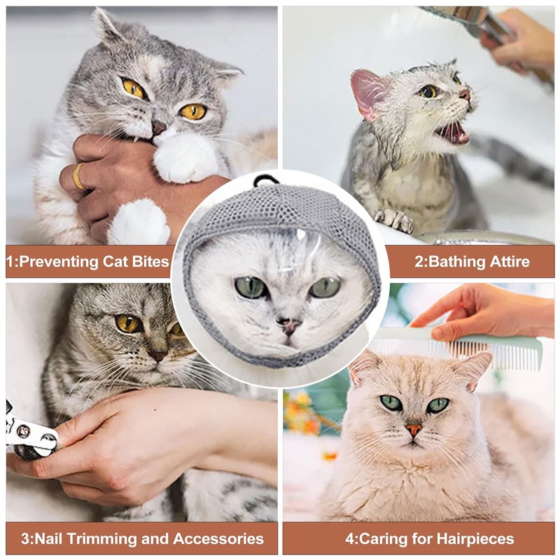 QivaZira 5 Pcs Cat Muzzle for Grooming with Anti Scratch