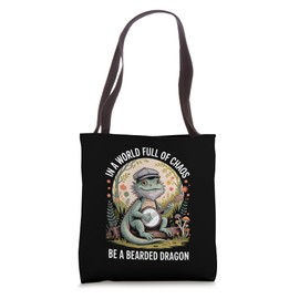 Cottagecore Bearded Dragon Rustic Banjo Funny Lizard Art Tote Bag