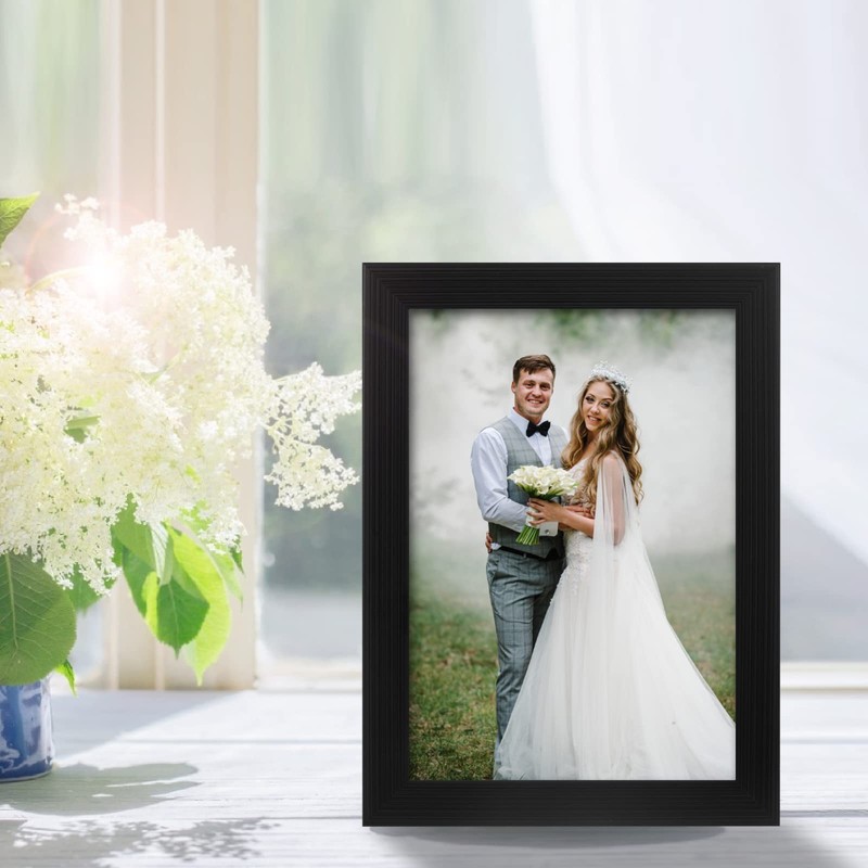 PECULA 2 Pack 4x6 Frames, Black Wall & Tabletop Display,