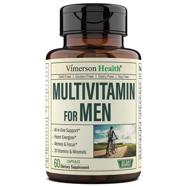 Multivitamin for Men - Daily Mens Multivitamins & Multiminerals Supplement for Energy, Focus and Performance. Mens Vitamins A, C, D, E & B12, Zinc, Calcium, Magnesium & More. 30 Days of Multi Vitamin