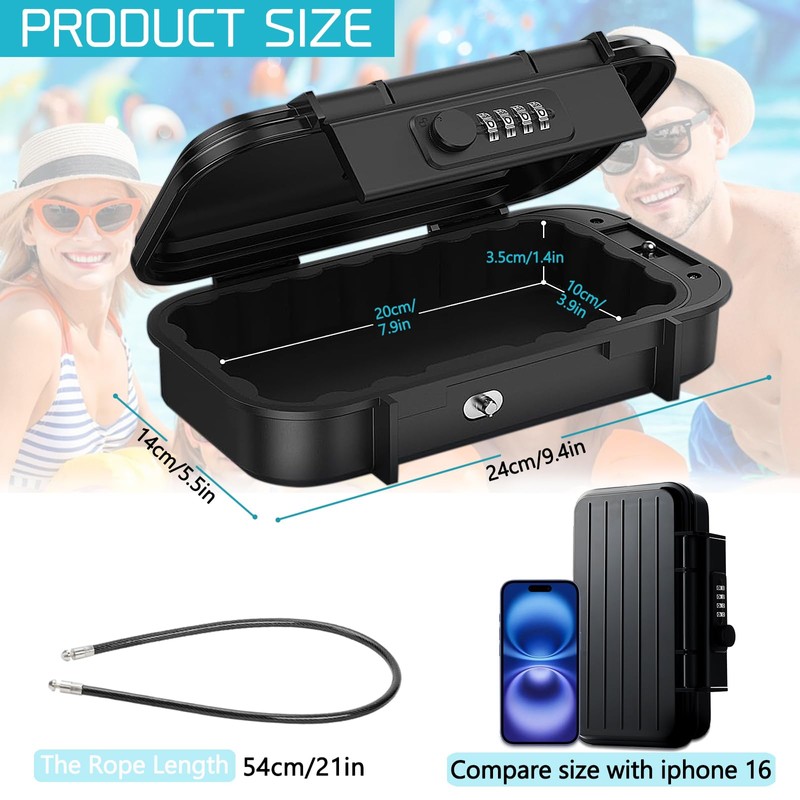 TNIIFXC Security Case LockBox with Code, Portable Safe Box with
