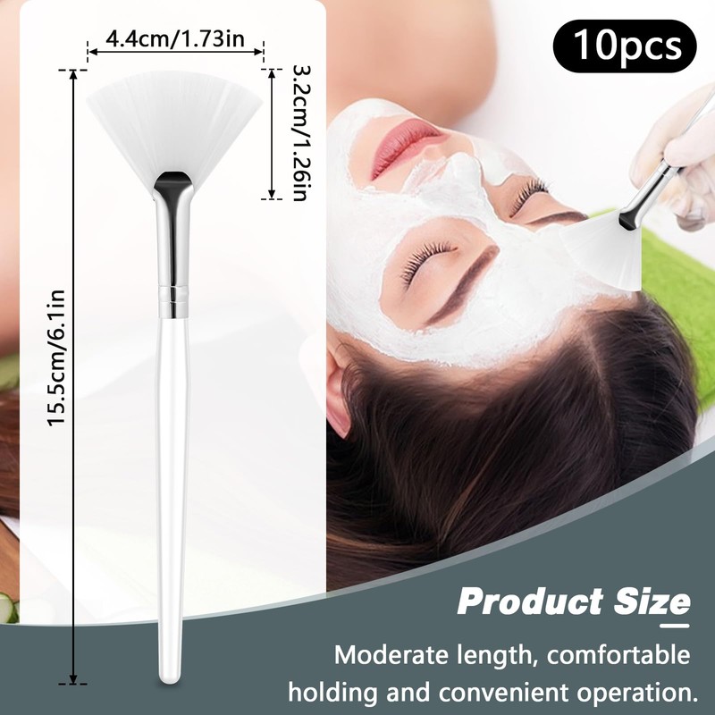 10 PCS Face Mask Brush Soft Facial Fan Brush Acid