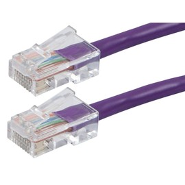 Monoprice Cat6 Ethernet Patch Cable - RJ45, Stranded, 550Mhz, UTP, 24AWG, 1 Feet, Purple - Zeroboot Series
