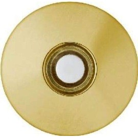 Vintage Carlon DH1260L Stucco White Push Button Polished Brass Doorbell