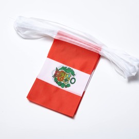 WXTWK Peru Flags Peruvian Small Mini Pennant String Banner Flag Festival Decorations(50 Feet 38 Flags)