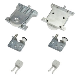 Uni-Fine 2 Groups Sliding Door Rollers, Silent Sliding Door Roller Guide, Metal Furniture Wardrobe Wall Cabinet Castors Sliding Door Wheels