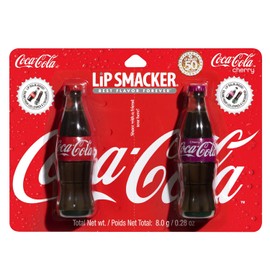 Lip Smacker Coca-Cola Bottle Lip Balm Duo, acabado hidratante y brillante, con diseño icónico de botella de contorno, regalo coleccionable para todas las edades