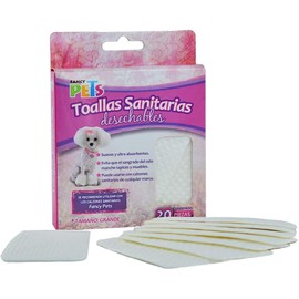 Fancy Pets Toallas Absorbentes para Perritas en Celo 20 Piezas - Material Suave y Ultraabsorbente, Protección para Tapices y Muebles