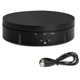 luolety Electric Rotating Display Stand for Photography, 360 Degree Rotating Turntable Motorized Rotating Stand Display Table for Live Video Automatic Revolving Platform, 14.6 CM (balck)