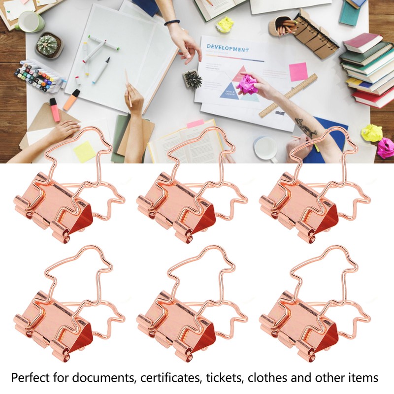 100Pcs Binder Clips Hollow Penguin Shape Sturdy Metal Small Binder