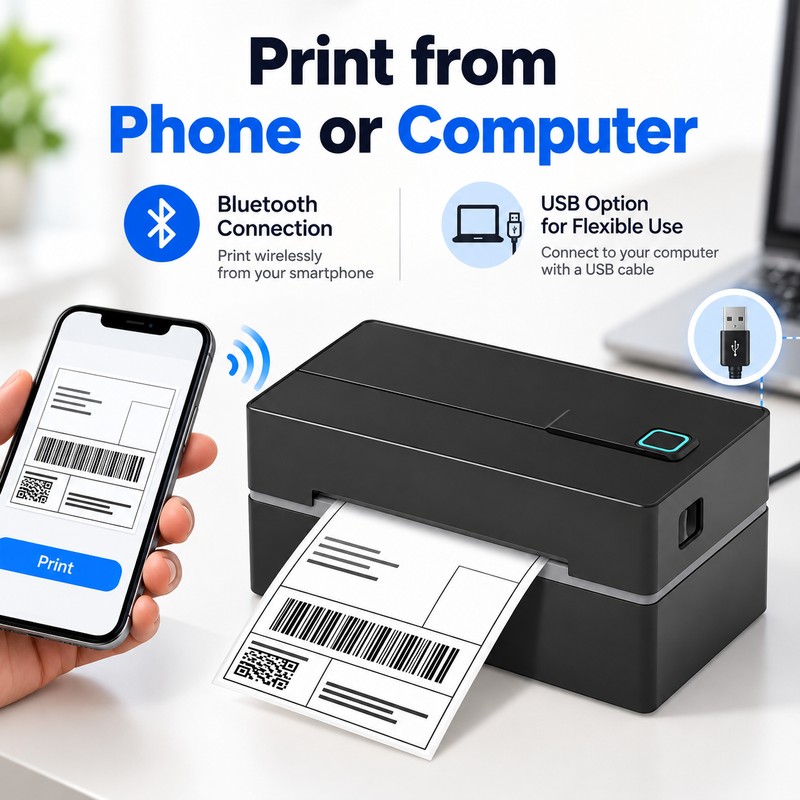 4×6 Thermal Label Printer for Shipping Labels – 203 DPI