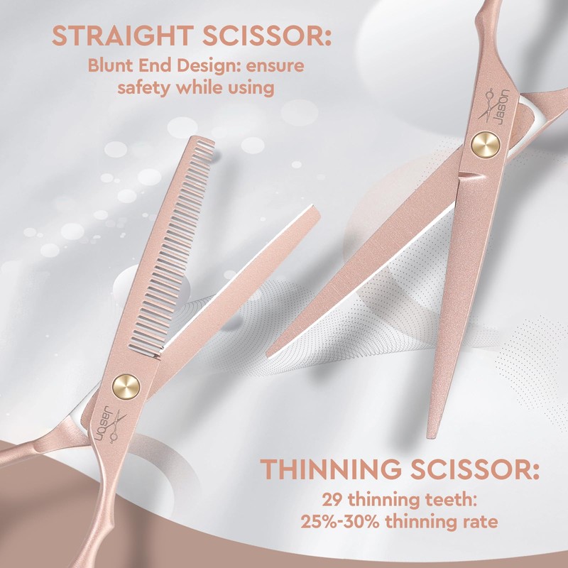 JASON Professional 10-Piece Haircut Scissors Set - 6.7" Thinning/Texturizing Scissors,