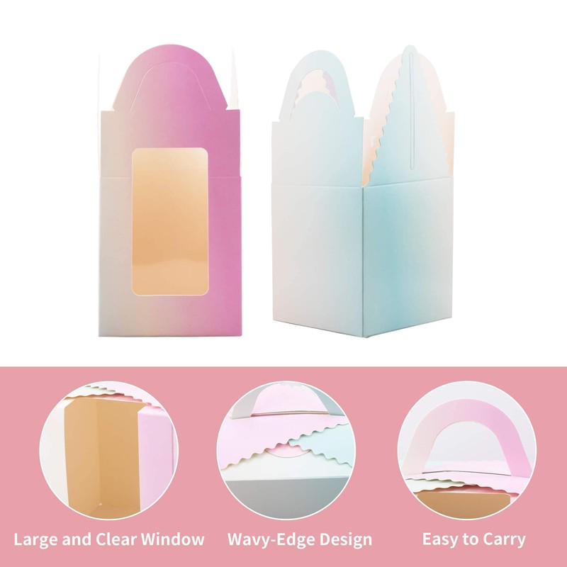 Roponan 30 Pieces Single Cupcake Boxes, Paper Bakery Boxes, Individual