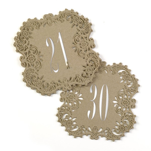 Hortense B. Hewitt 30848 Kraft Laser Cut Table Number Cards,