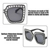 WUFGWBD 1 Pair Of Square Sunglasses, 1 Eyeglass Cloth, Diamond-Encrusted