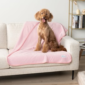 PetAmi Waterproof Dog/Cat Blanket, Pee Proof for Couch/Bed, Reversible, Soft Fleece, Washable, 40x60 Pink