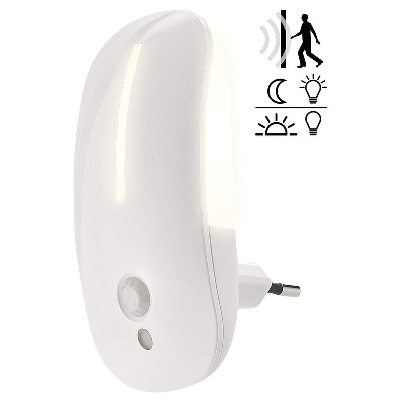 Lunartec Socket Light: LED Socket Night Light with Motion Sensor