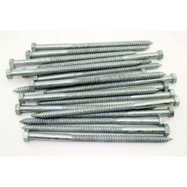(15) Galvanized Hex Head 1/2 x 10" Lag Bolts Wood Screws