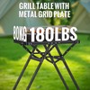 GARLLEN Folding Grill Table, Portable Barbecue Table with Triangular Support,