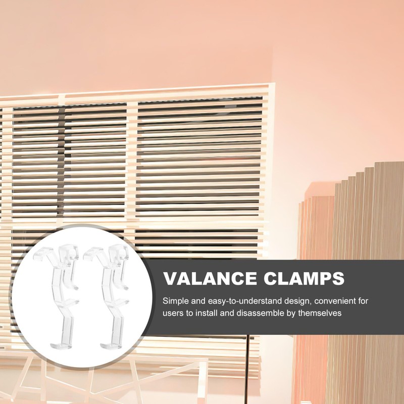 Kichvoe 20Pcs Blinds and Valance Clips Wear-Resistant Blind Clips Plastic