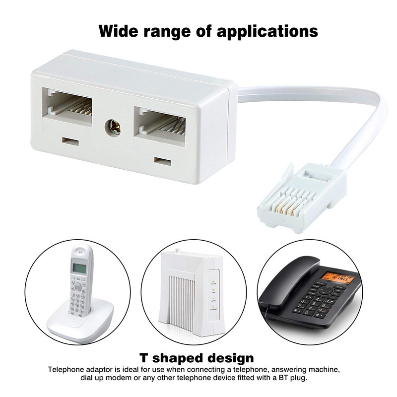 HSEAMALL One BT Plug to Two UK BT Telephone Socket