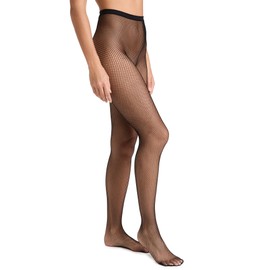 Stems Women's Micro Fishnet Tights, Black, L
