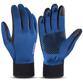 Sukeen Winter Warm Gloves Men Women,Running Gloves Cycling Gloves Touch Screen Gloves Warm Liners Gloves Anti-slip Thermal Gloves Soft Black Gloves for Football Riding Driving Hiking Working Outdoor