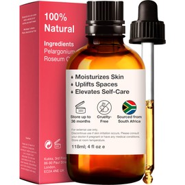 Kukka Ätherisches Rosengeranienöl für die Haut – 100% natürliches Geranienöl für den Diffusor – Ätherisches Rosengeranienöl für die Aromatherapie (118 ml)